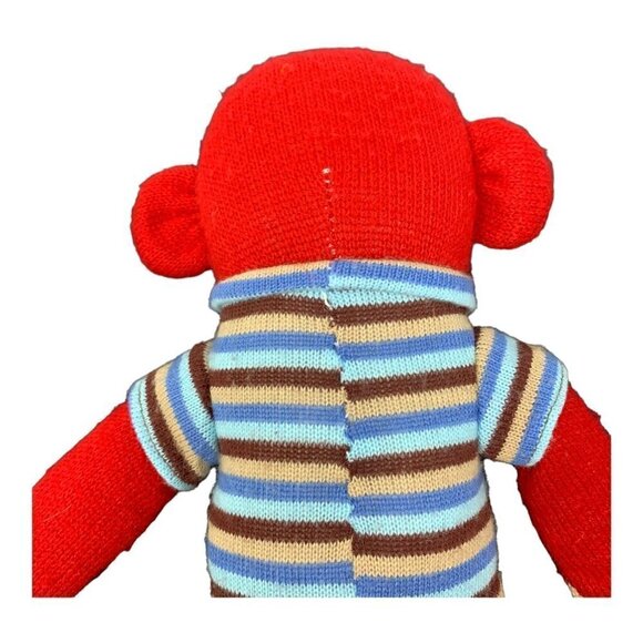 Sock Monkey Dan Dee Red Striped Shirt 18" Collectors Choice Plush Stuffed Animal - Picture 2 of 11